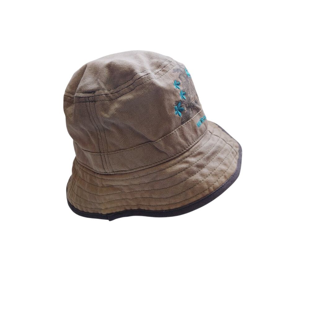 Merrell Floral Embroidered Bucket Hat Beige Blue Outdoor Boho Sun Hat Women’s - Picture 4 of 6